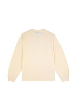 Kermainen pitkähihaisen collegepaita pehmeästä kankaasta, jossa on pyöreä kaula-aukko ja rento istuvuus. Varustettu ribbausmainen hihansuut ja yksinkertainen muotoilu.