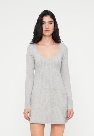 TWIST MINI DRESS - Gebreide jurk - grey
