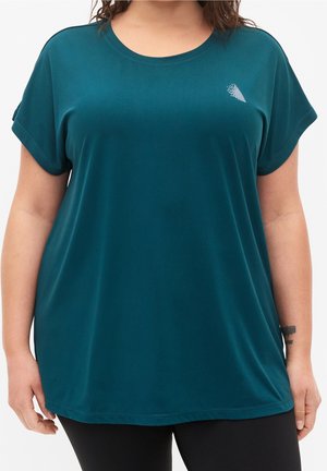 T-Shirt basic - mottled dark green