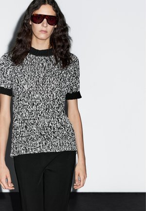 Massimo Dutti SHORT SLEEVE WITH CREW NECK - Jumper - black
