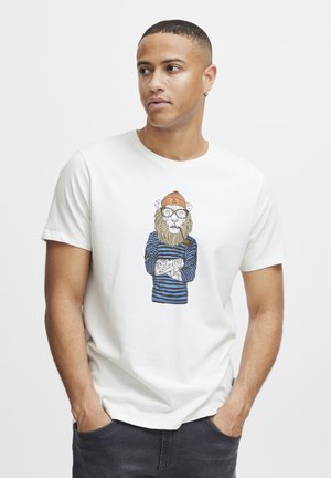 TEE - T-shirt med print - white lion