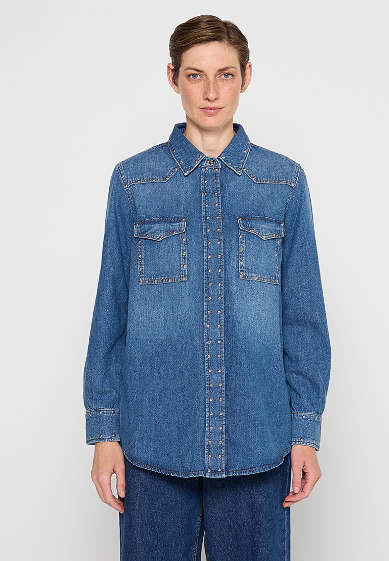 7 For All Mankind Overhemdblouse blauw