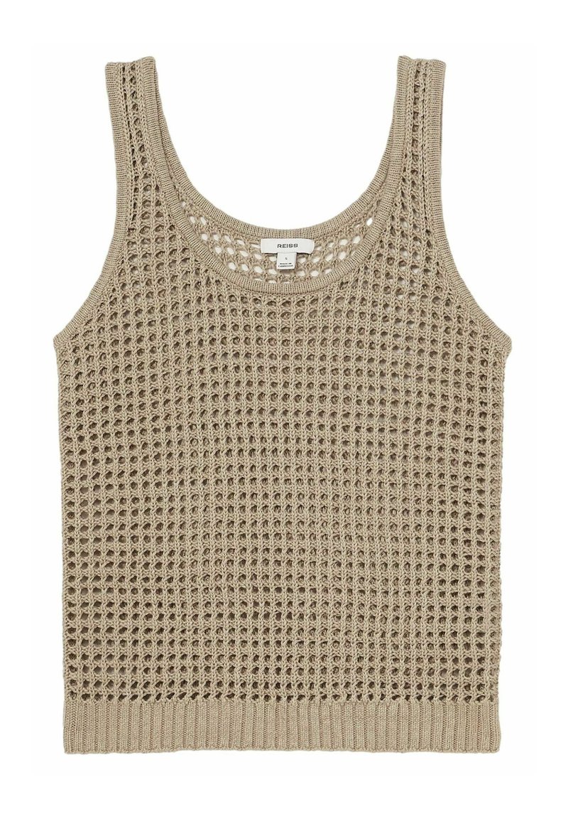 Reiss REGULAR FIT - CLAUDIA OPEN - Toppi - stone