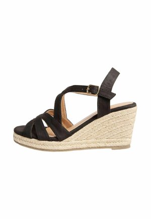 REGULAR FIT - MULTI STRAP DETAIL MID - Platformas sandales - black