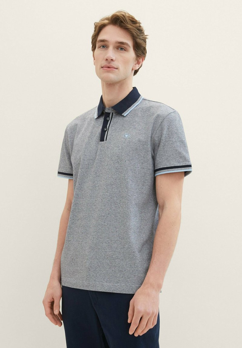 TOM TAILOR - Polotričko - navy white two tone pique, Zvětšit