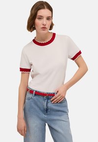 CON BORDI - Print T-shirt - bianco