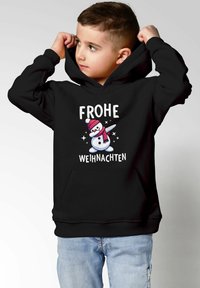 MoonWorks WEIHNACHTSMOTIVE LUSTIGE GESCHENKE OUTFIT - Kapuzenpullover - dabbing schneemann schwarz
