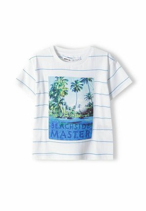 MINOTI STRIPED SHORT SLEEVE - T-shirt imprimé - white blue