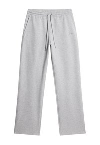 Grijze sweatpants met een ontspannen pasvorm, gemaakt van zachte stof, met een elastische tailleband met trekkoord en zijzakken.