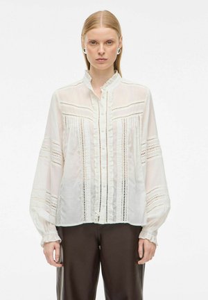 MANDARINKRAGEN - Bluza s gumbima - cloud dancer