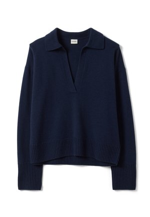 Stefanel, REGULAR-FIT POLO JUMPER. - Jersey de punto - navy blue