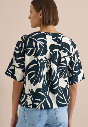 Cecil, KURZARM BLUSE MIT SPLIT NECK - Blouse - palm breeze green