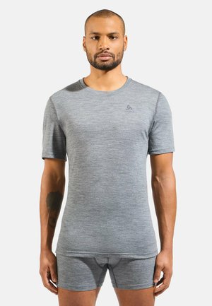CREW NECK SS - Sports T-shirt - odlo steel grey melange