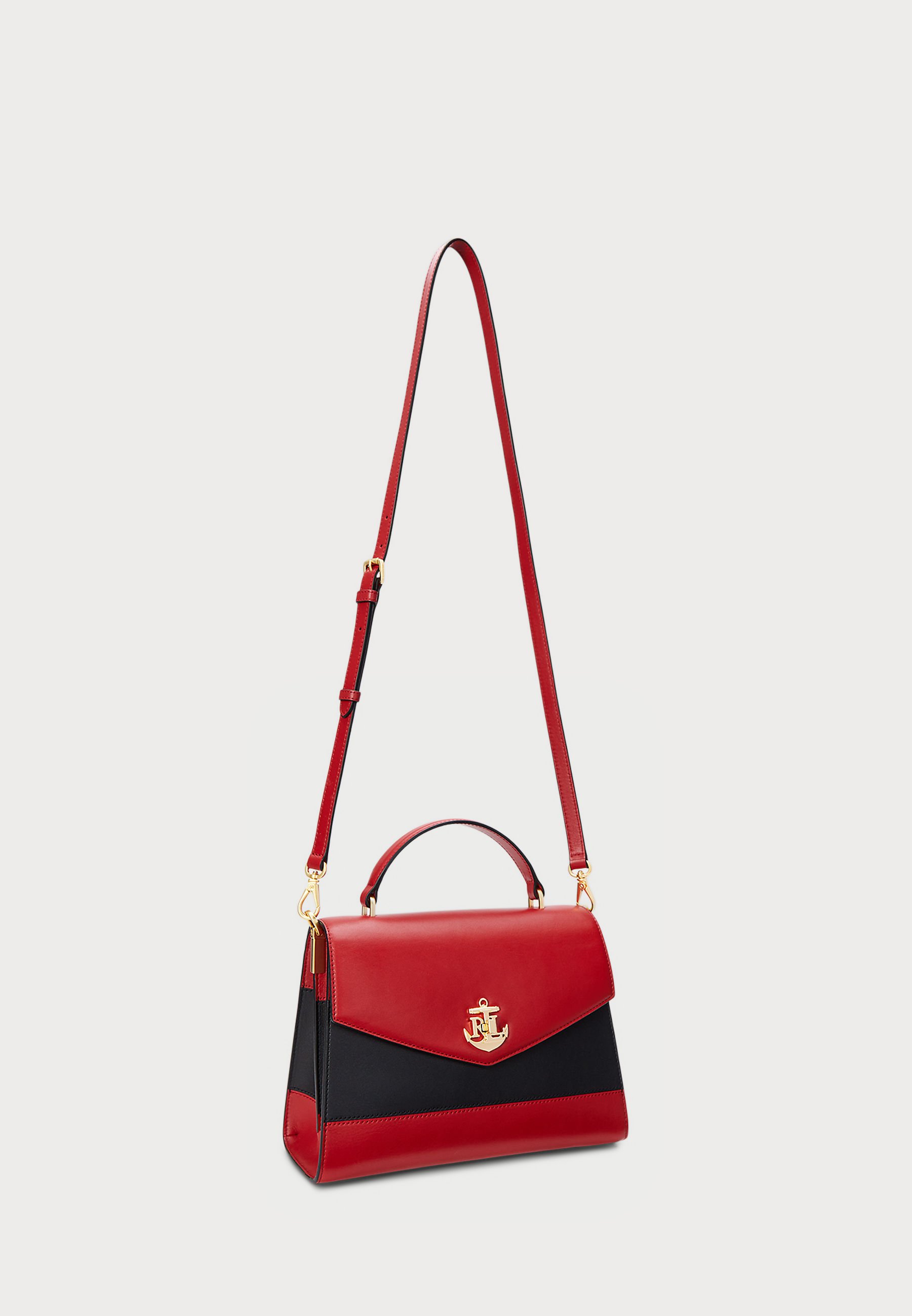 特別価格！ Ralph Lauren 最新 Two-Tone Leather Large Satchel Lauren Ralph Lauren TWO TONE LEATHER MEDIUM FARRAH SATCHEL