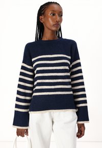 Pieces PCLINE O NECK - Pulover - maritime blue