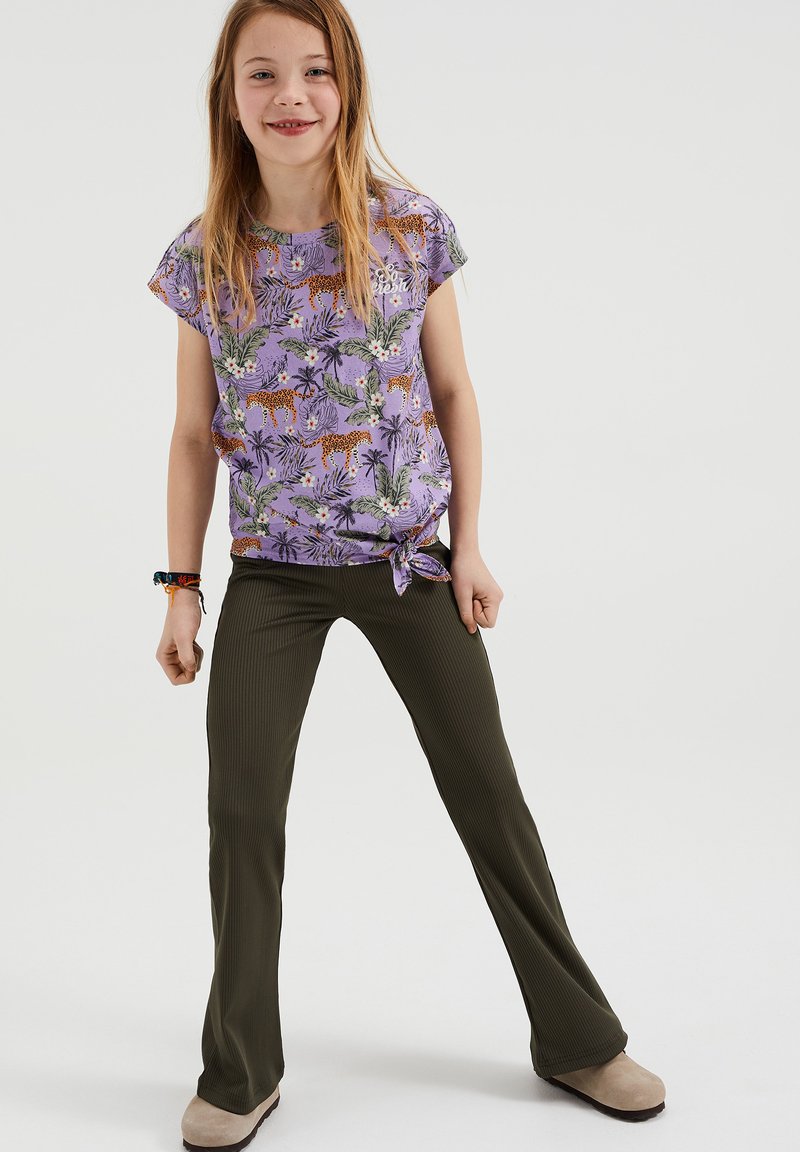 WE Fashion FLARED - Tygbyxor - green