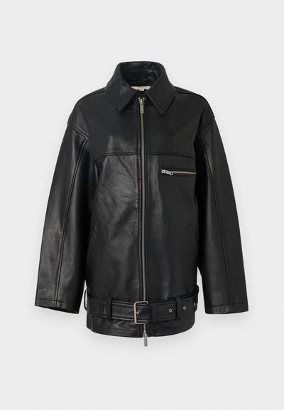 REMAIN OVERSIZE JACKET - Leather jacket - black