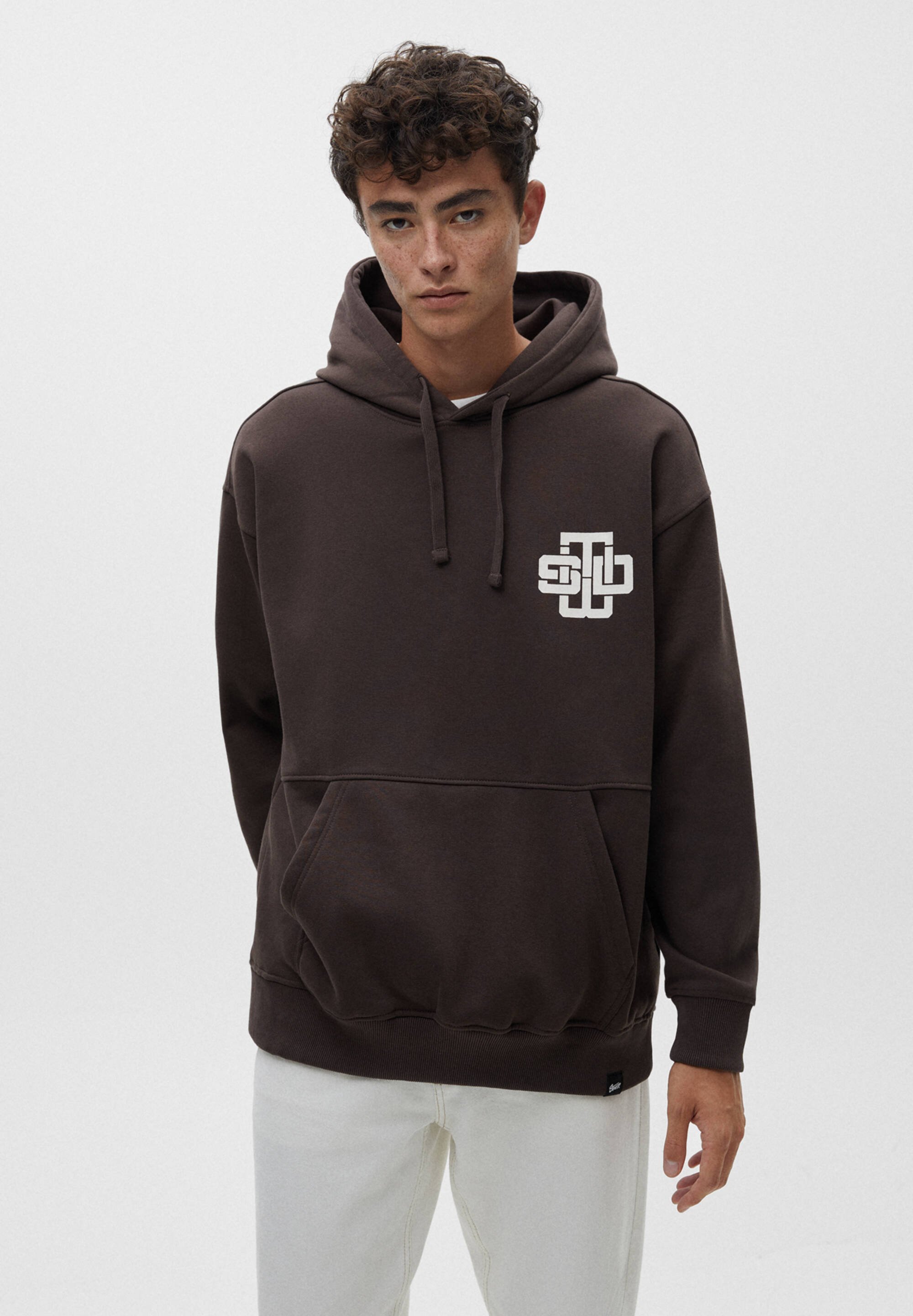 PULL\u0026BEAR STWD - Hoodie - brown/dark 