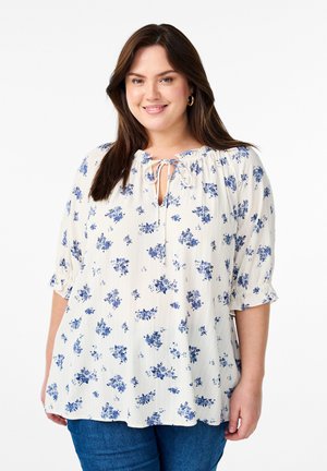 GEBLÜMTE  - Blouse - white w blue flower