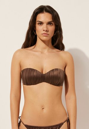 Calzedonia SHINY SATIN - Haut de bikini - Brown