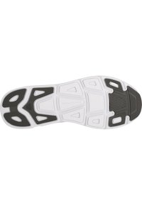 Weißer Schuh mit schwarzem Akzent, ausgestattet mit einer strukturierten Oberfläche und geometrischen Ausschnitten für besseren Halt. Leichtes Material, das für Komfort entwickelt wurde.