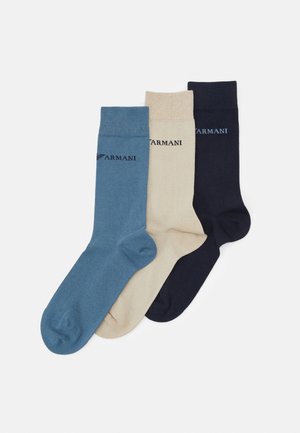 Emporio Armani CORTO 3 PACK - Socks - marine/avation/nude