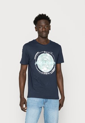 JCOFILT TEE CREW NECK - T-shirt con stampa - navy blazer