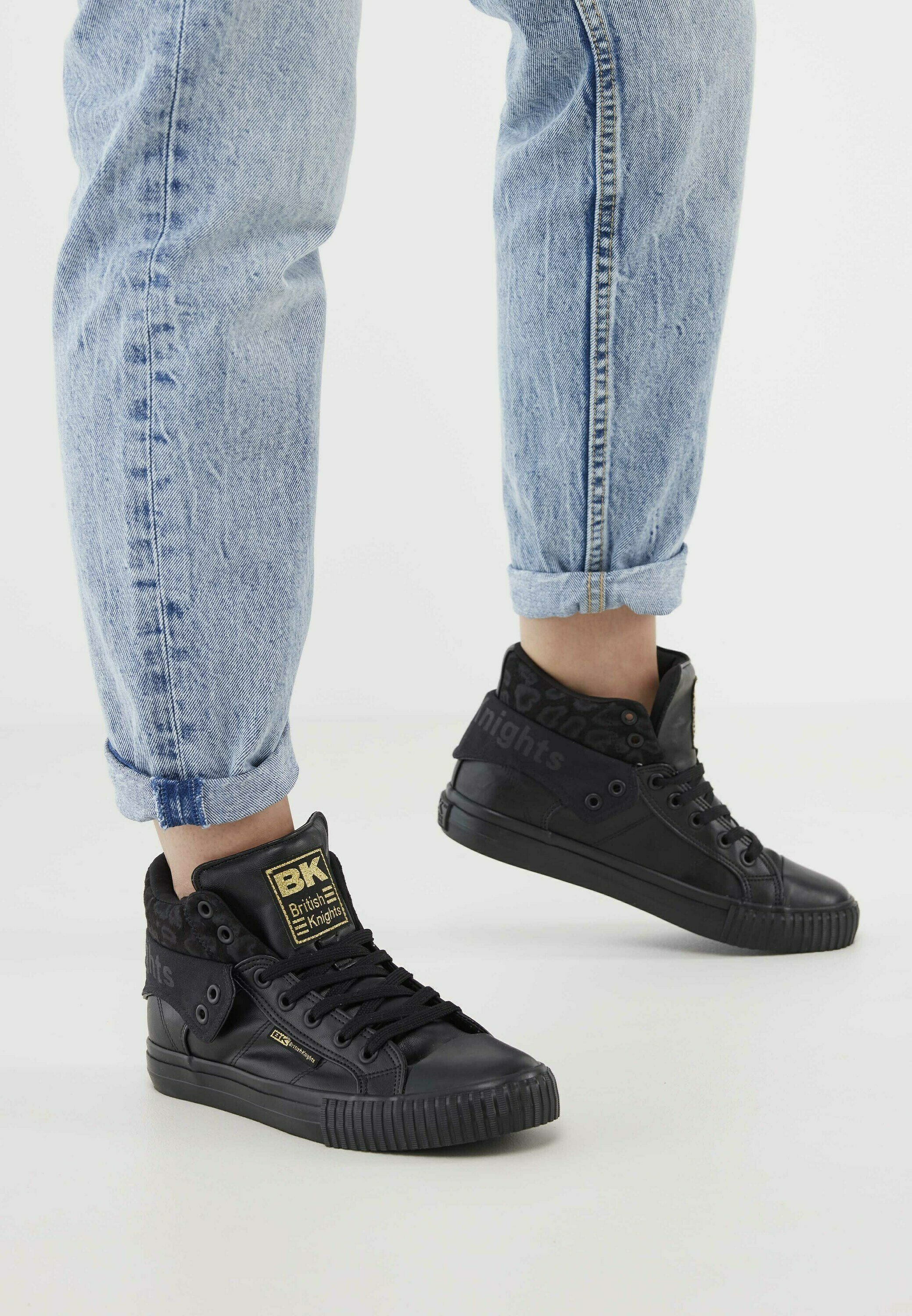 British Knights ROCO - Sneakers hoog - black/black leopard/zwart - Zalando .nl