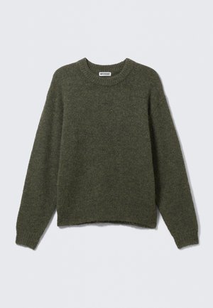 Weekday REGULAR - Stickad tröja - darkgreen melange
