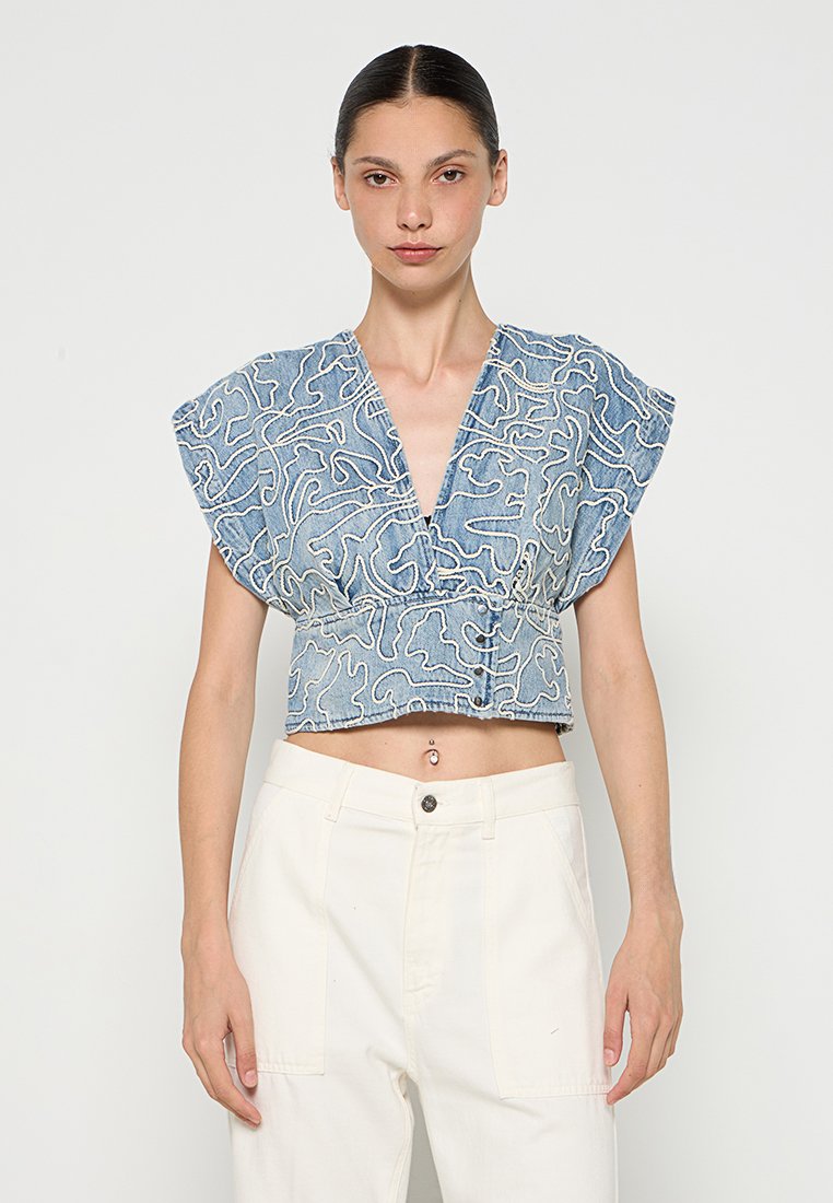 Iro Overhemdblouse blauw Iro Overhemdblouse blauw