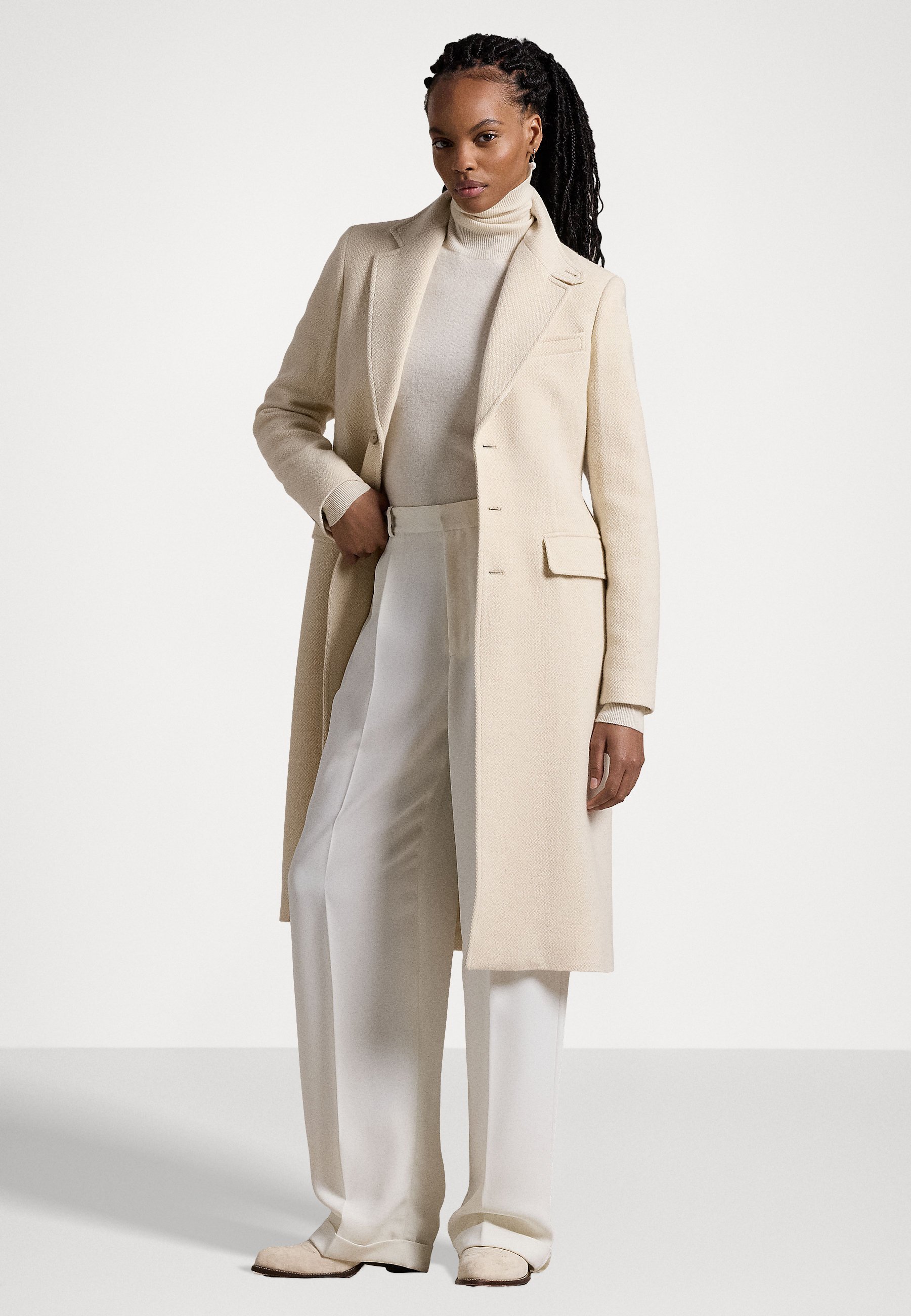 Polo Ralph Lauren HERRINGBONE COAT - Classic coat - cream