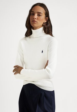 COTTON-BLEND TURTLENECK - Πουλόβερ - white