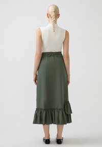 Touché Privé FRILLED POPLIN  - sukňa v tvare A - khaki