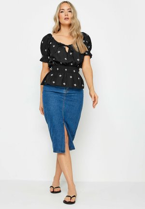 EMBROIDERED - Blusa - black