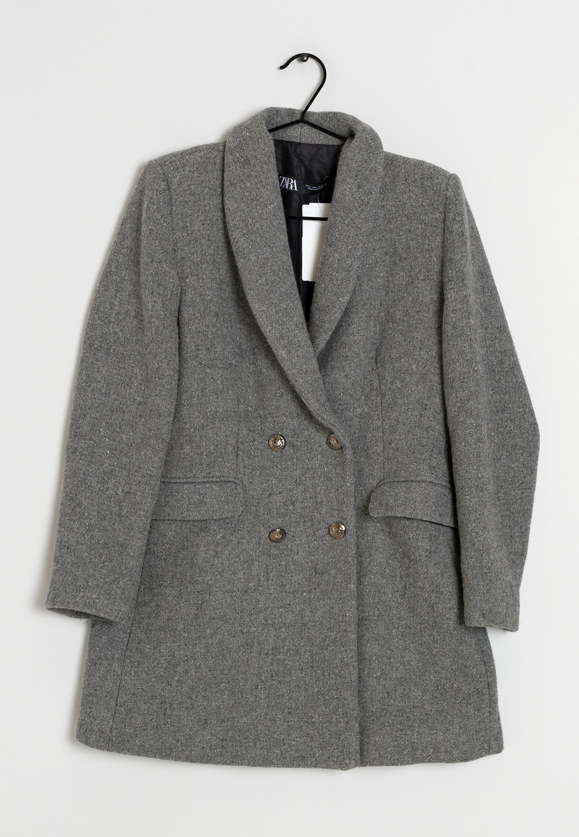 Zara Short coat grey (Pre-owned) Zalando