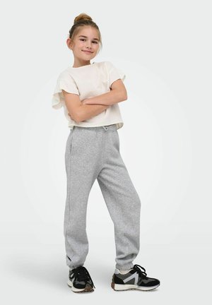 ONLY GIRLS, TROUSERS KOGSWEAT REGULAR FIT TROUSERS - Jogginghose - light grey melange
