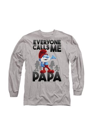 SMURFS CALL ME PAPA  - Long sleeved top - mottled light grey