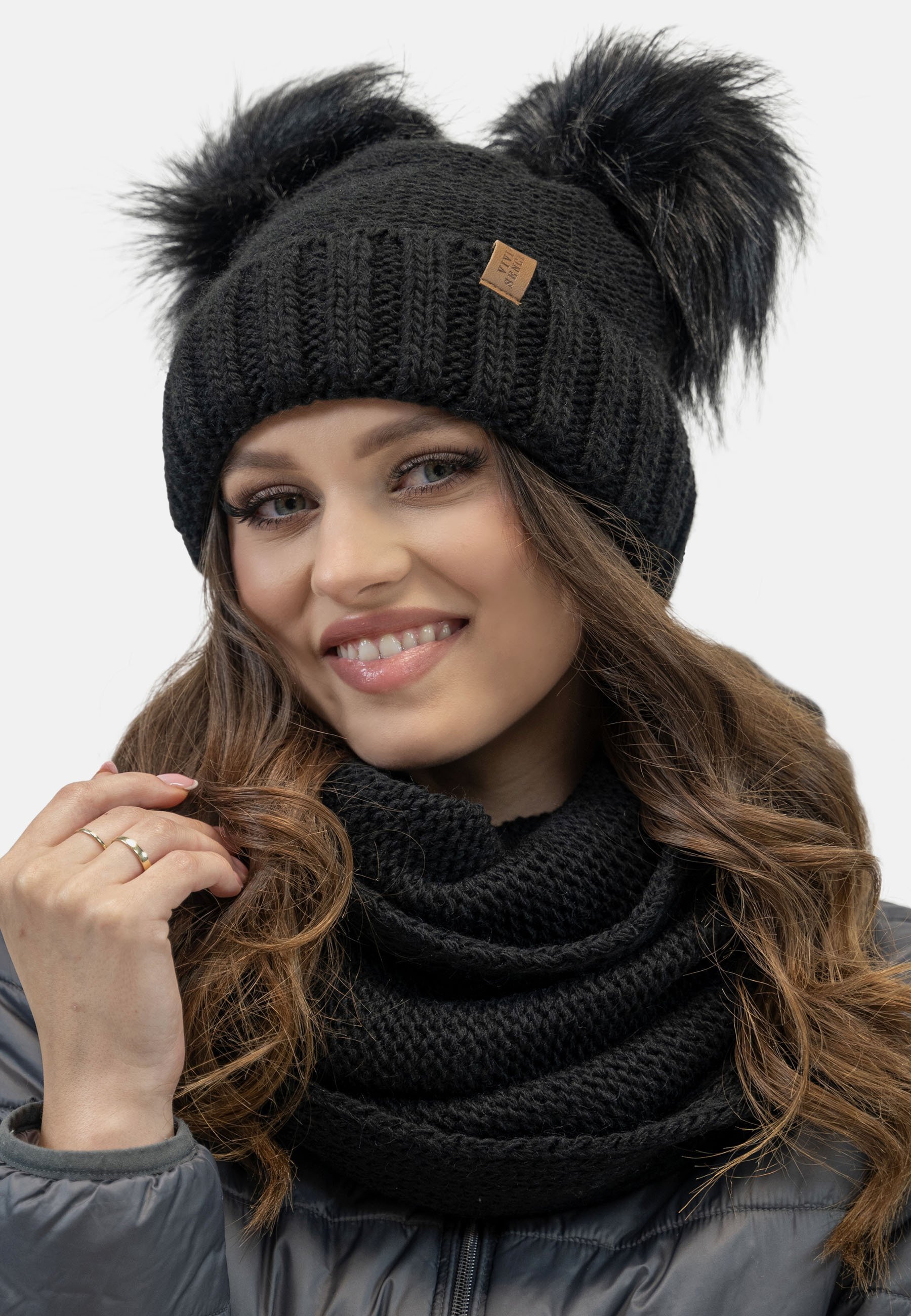 Vivisence damen baskenmütze mit bommel