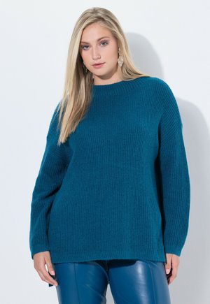ROLLKRAGEN-  LANGARM - Stickad tröja - teal blue