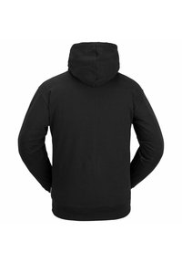 Sweat à capuche noir vu de dos, avec des manches longues et une capuche, au design simple sans logos ni motifs visibles.