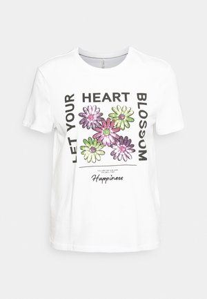 ONLKITA FLOWER - T-shirts med print - bright white blossom