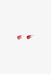 Two glossy lip products with a gradient from light to dark red, featuring a smooth texture and pointed applicator tips.