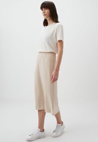 Jimmy Key BASIC COMFORTABLE MIDI SKIRT - A-Linien-Rock - bej-130