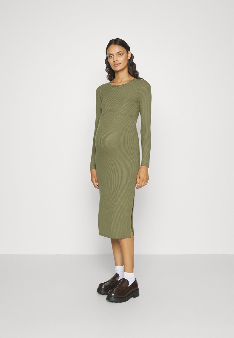 MAMALICIOUS MLGINNIA MIDI DRESS - Φόρεμα από ζέρσεϊ - burnt olive