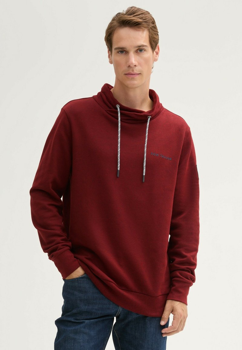 TOM TAILOR Sweater - burgundy navy grindle