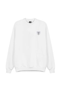 Sweatshirt branco feito de uma mistura de algodão, com um decote redondo, punhos e barra canelados, apresentando um pequeno logo bordado do Tennis Club no peito.