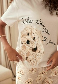 Next SHORT SLEEVE - Set lenjerie de noapte - ecru cream charlie cockapoo