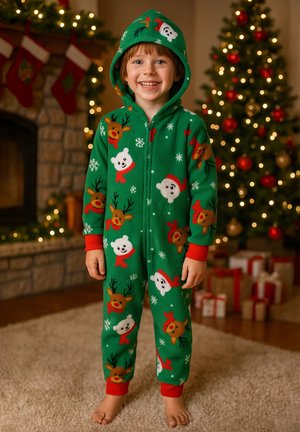 United Labels, X-MAS JUMPSUIT MIT KAPUZE RENTIER   EISBÄR OVERALL PYJAMA SCHLAFANZUG LANGARM UNISEX - Pyjamas - grün