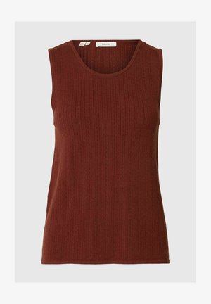 Selected, KNITTED TOP SLEEVELESS - Débardeur - cherry mahogany
