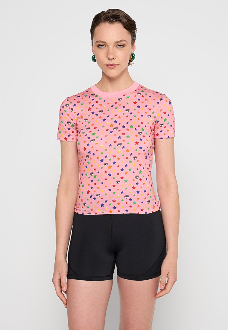 CHIARA FERRAGNI T-shirt imprimé rose